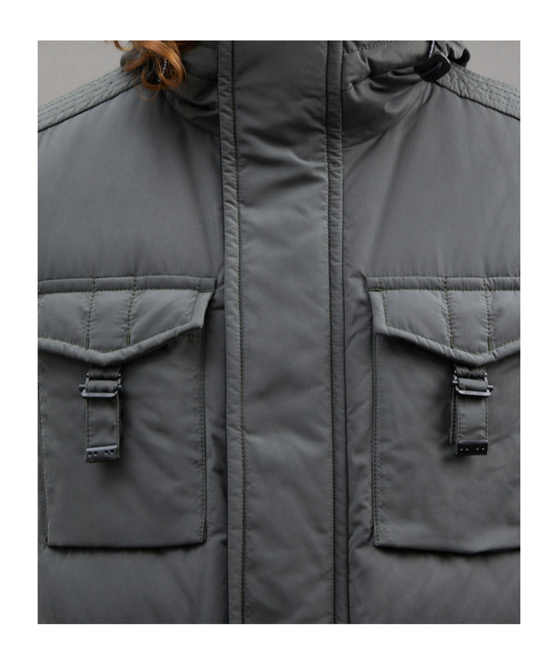 Peuterey Long-sleeved Down Jacket In Black