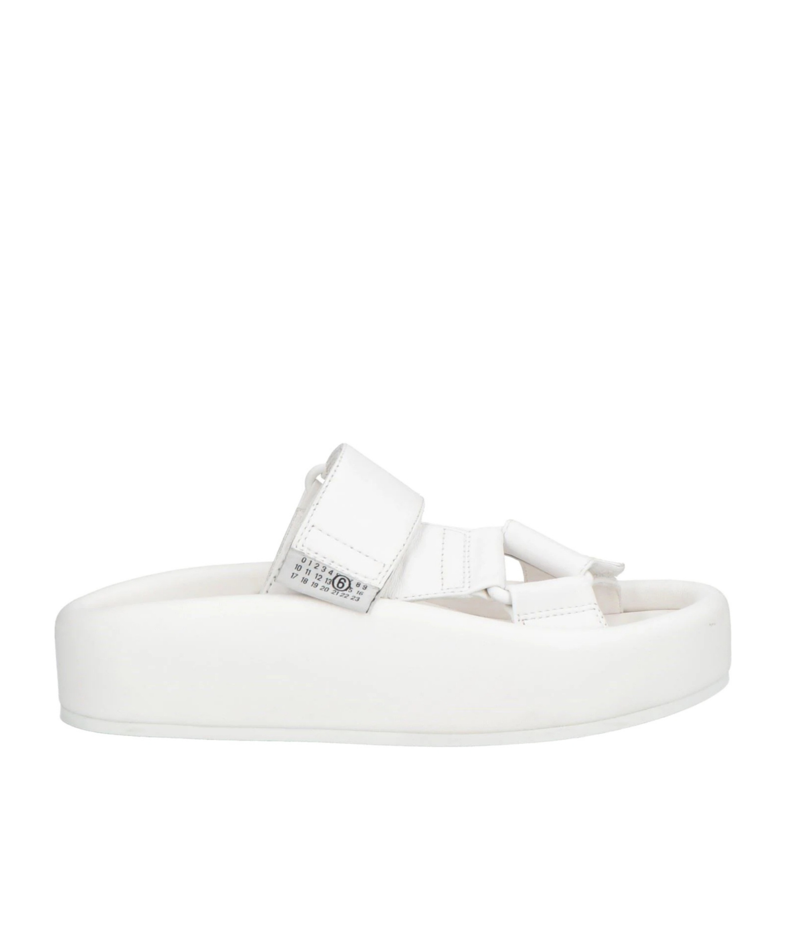 Mm6 Maison Margiela Velcro Design Slippers In White