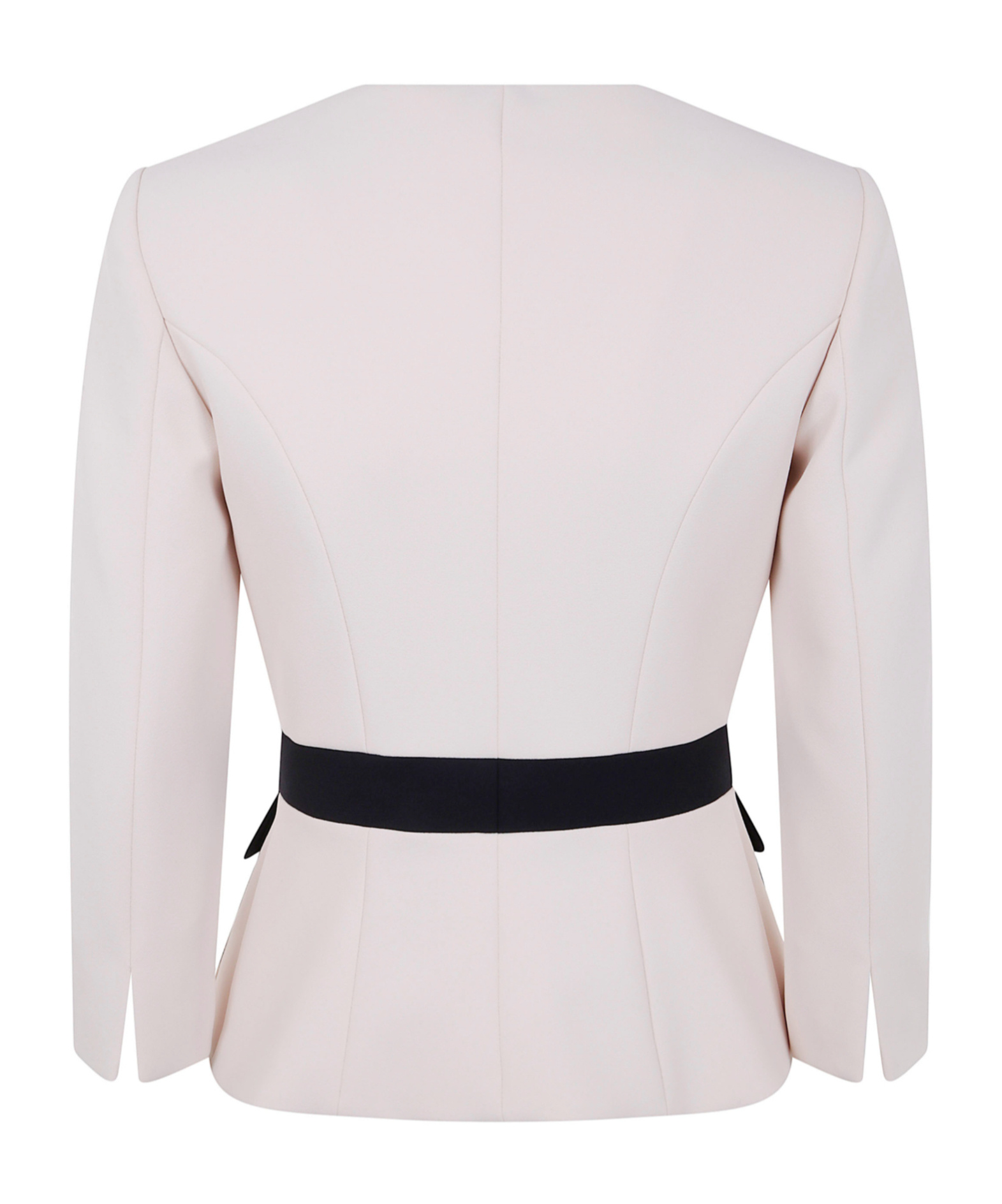 Elisabetta Franchi Color-block Double Crepe Jacket In White