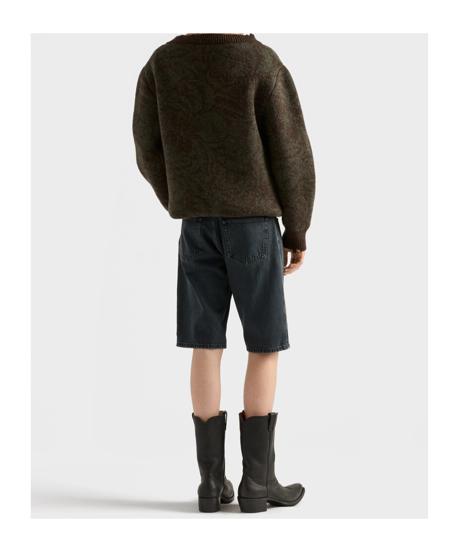 Prada Denim Bermuda Shorts Featuring Belt Loops In Black
