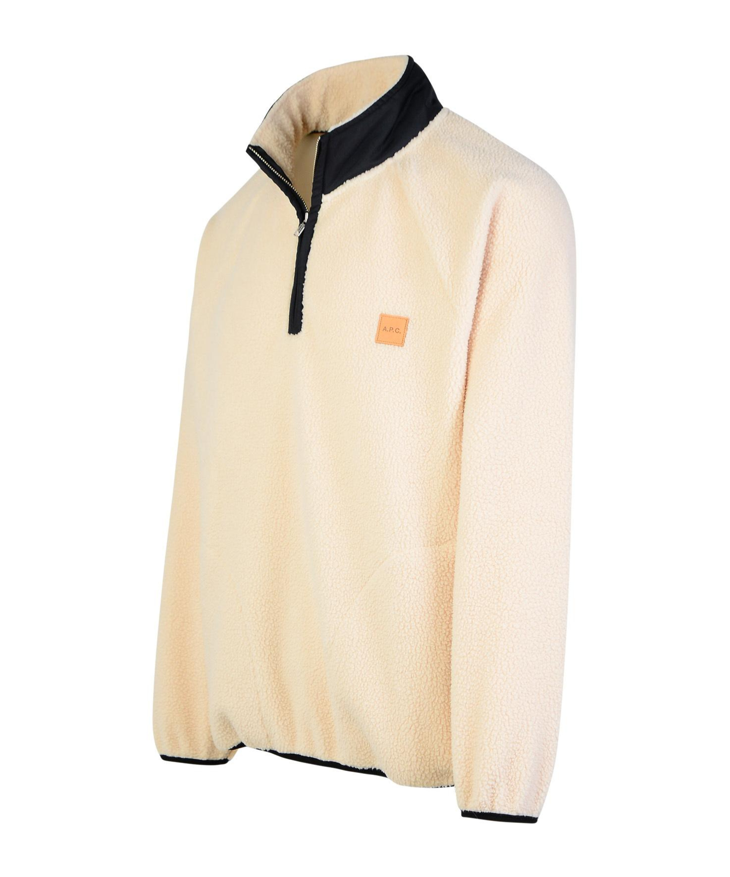 Apc Logo-appliqué Half-zip Sweatshirt In Nude