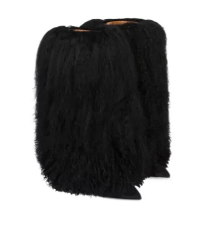 Paris Texas Plush Stiletto Boots In Black
