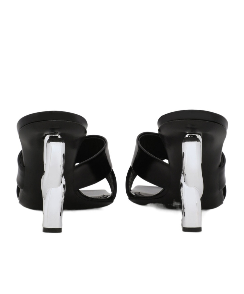 Dolce & Gabbana Square Toe High Heel Sandals In Black