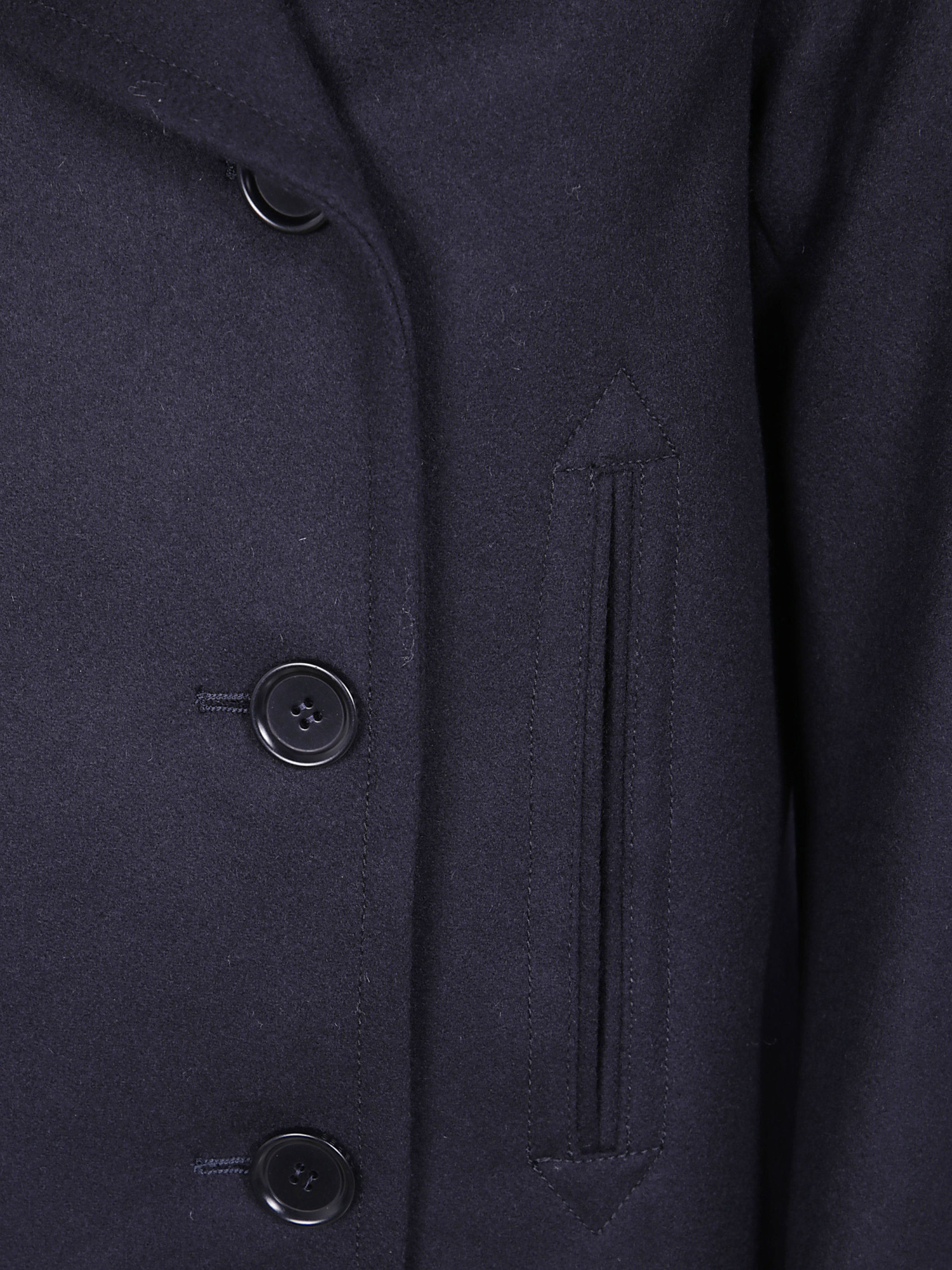Aspesi Double-breasted Wool Coat In Blue