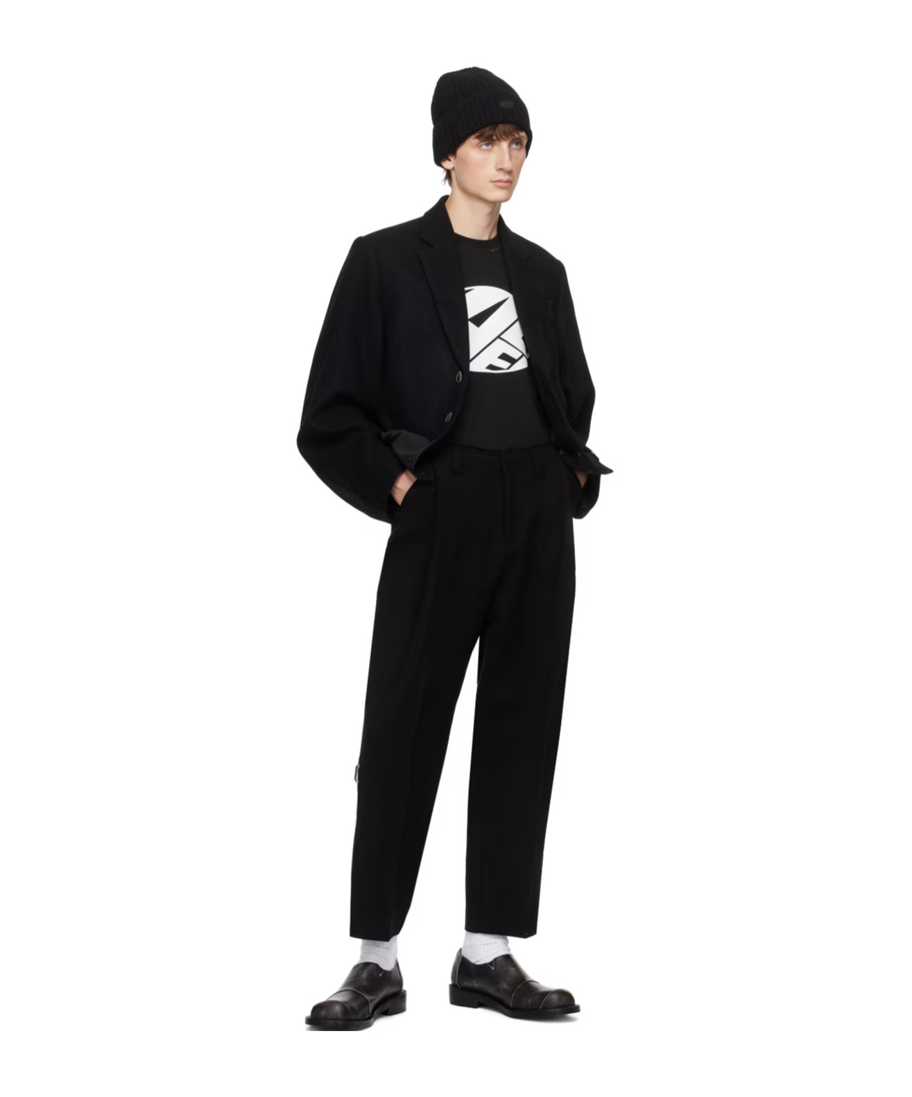 Ader Error Uncrimped Waist Casual Pants In Black