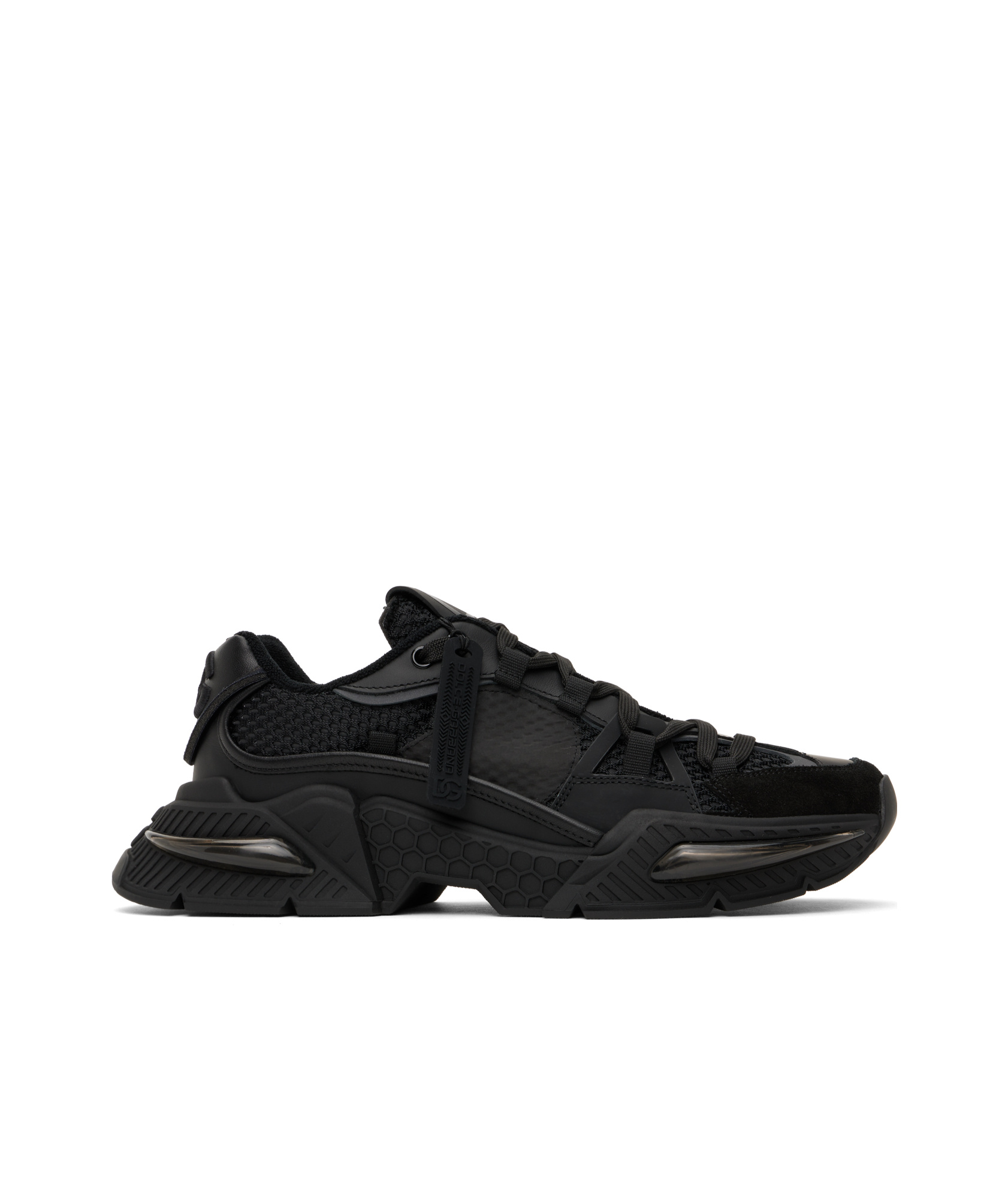 Dolce & Gabbana Black Mixed-material Airmaster Sneakers In Black