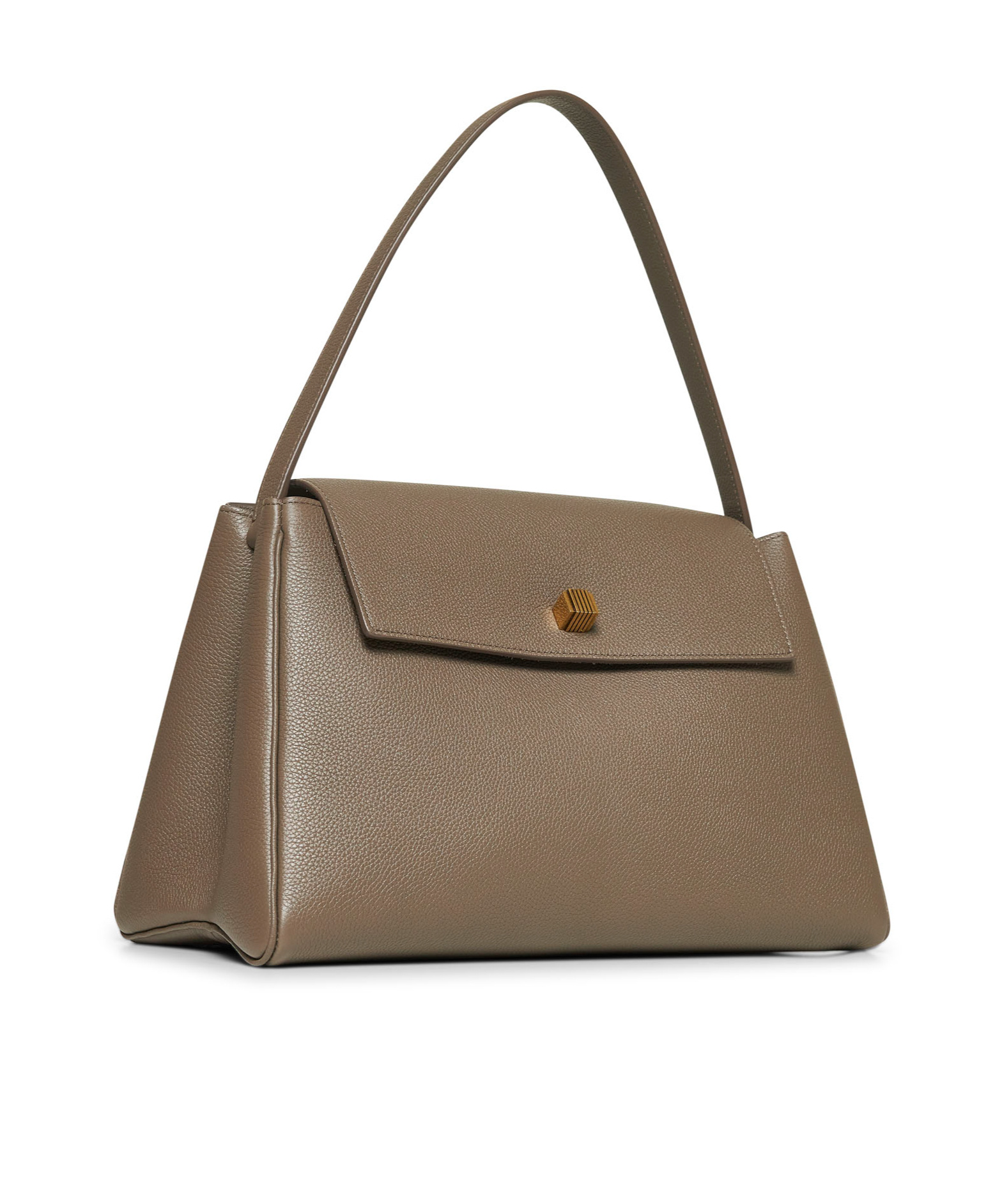 Khaite Square Embellished Leather Shoulder Bag In Gray