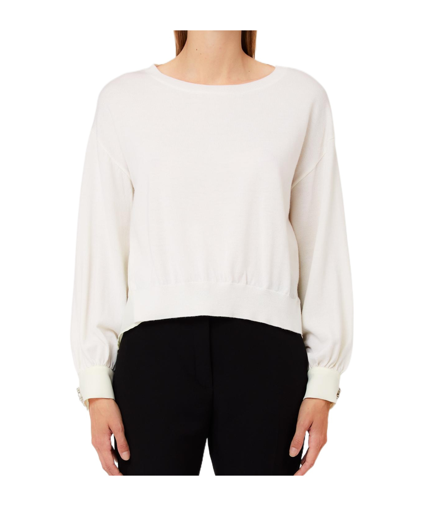 Liu •jo Long-sleeved Sweatshirt In White