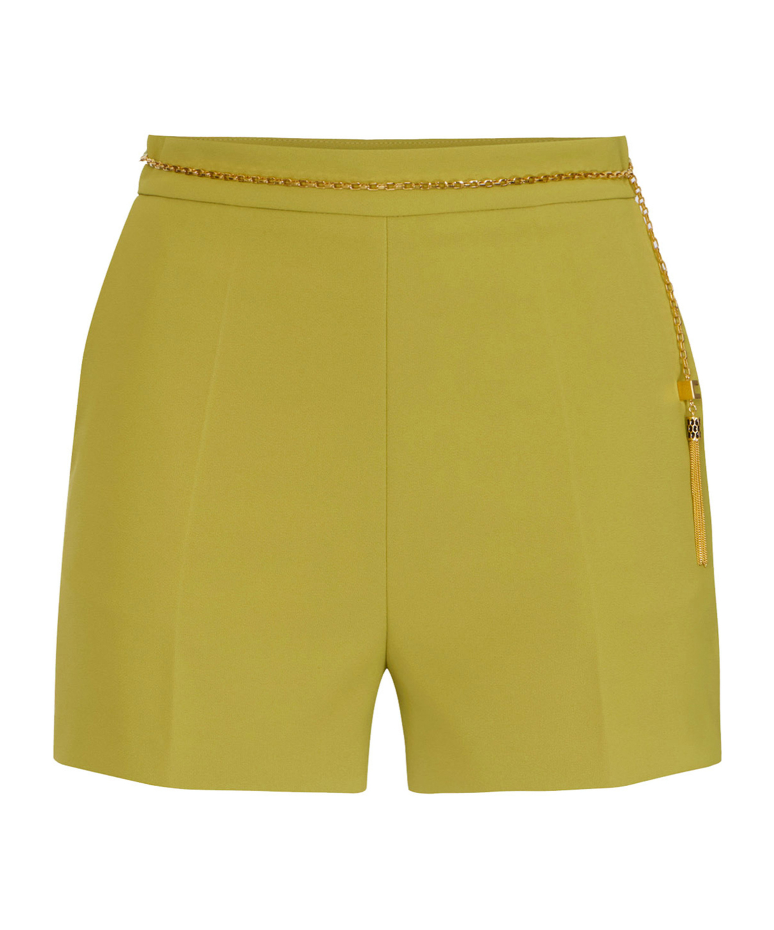 Elisabetta Franchi Stylish Shorts With Chain Detail And Pockets In Green