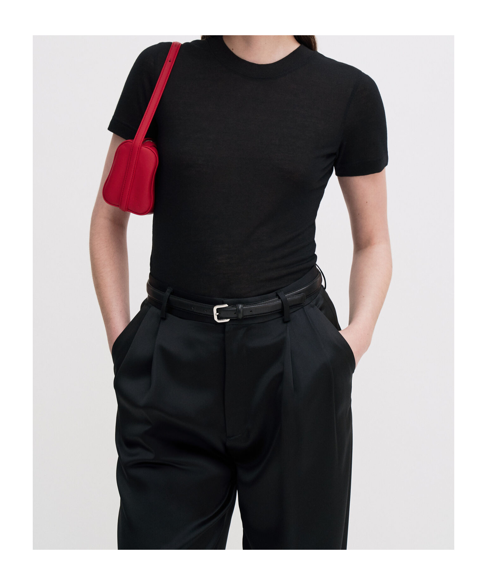 Filippa K Crewneck Cashmere T-shirt In Black