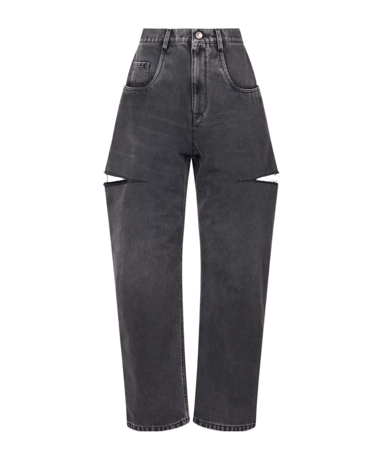 Maison Margiela Cutout High-rise Wide-leg Jeans In Black