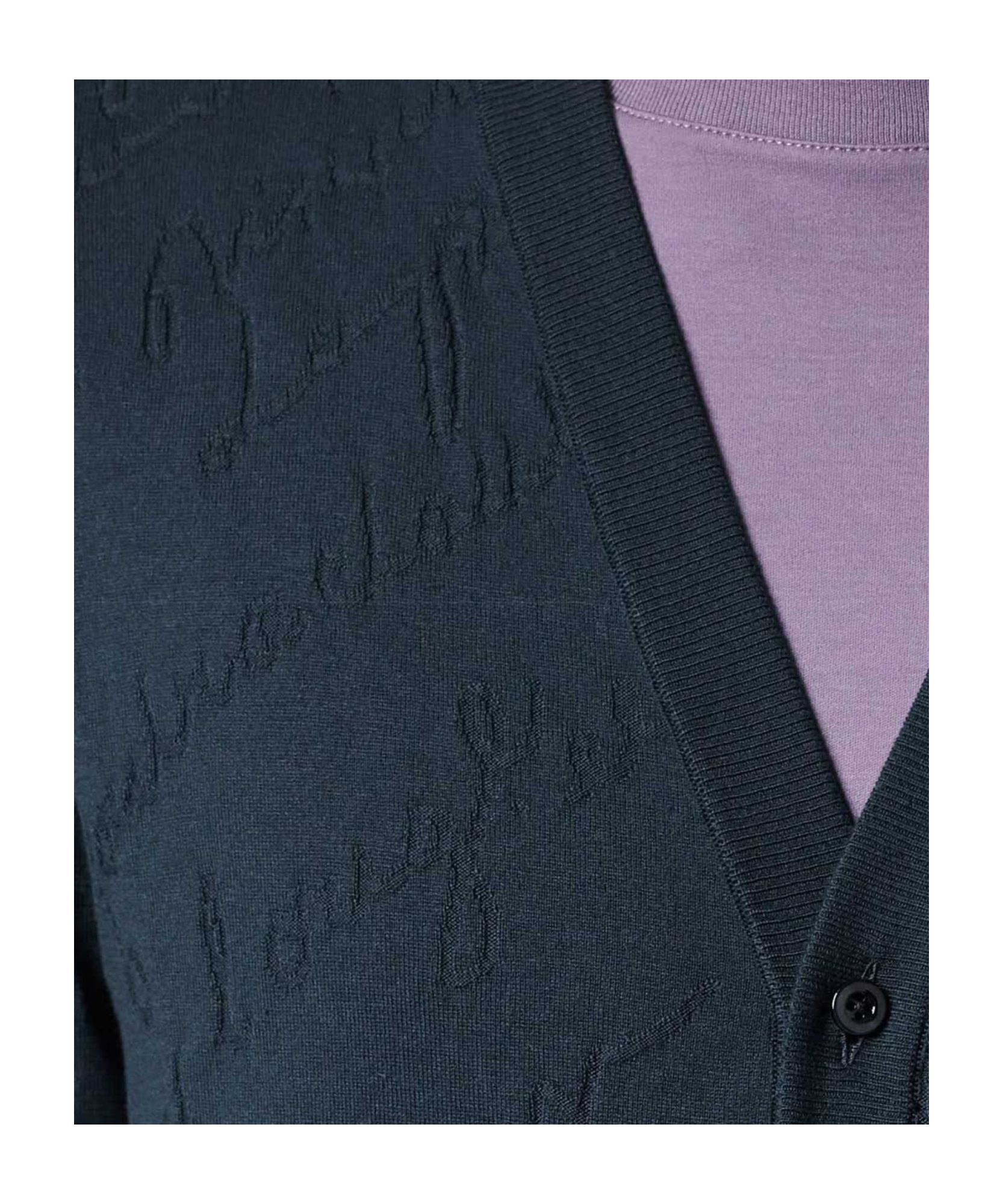 Berluti Long-sleeved Knitted Cardigan In Blue