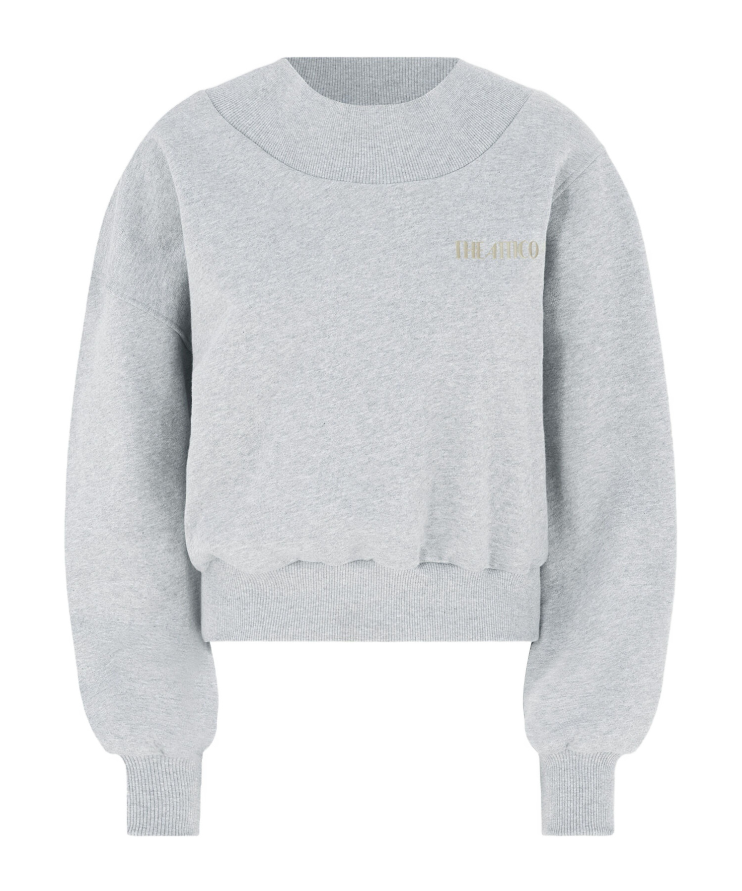 Attico Logo Sweatshirt With Crossed Neckline And Open Back In Gray