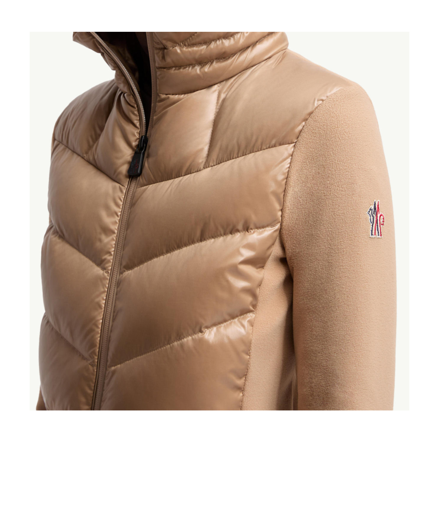 Moncler Padded Zip-up Hoodie In Nude