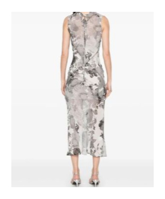 Patrizia Pepe Floral-print Midi Dress In Gray