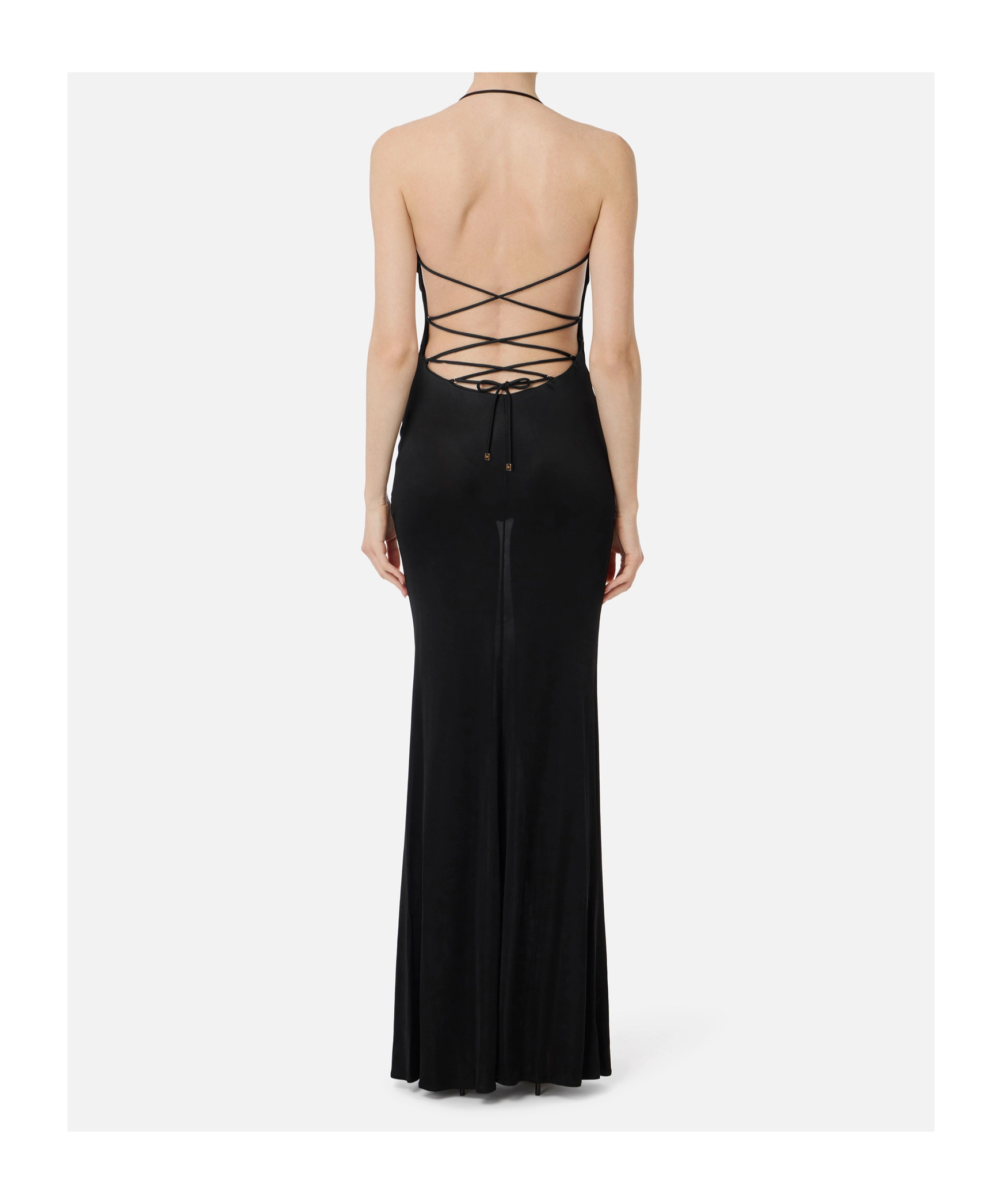 Elisabetta Franchi Cowl-effect Gown In Black
