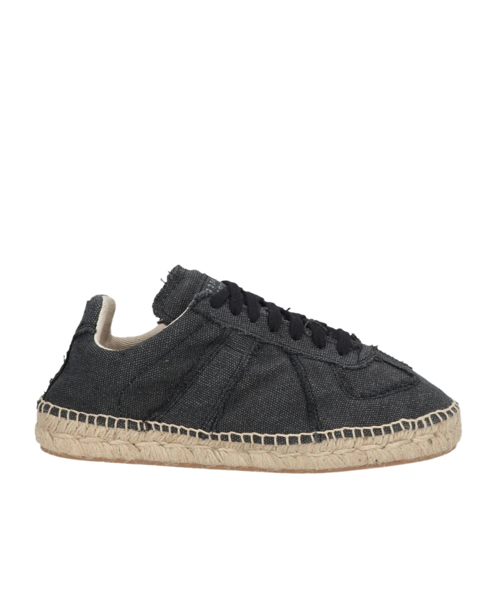 Maison Margiela Solid Color Canvas Platform Shoes In Black