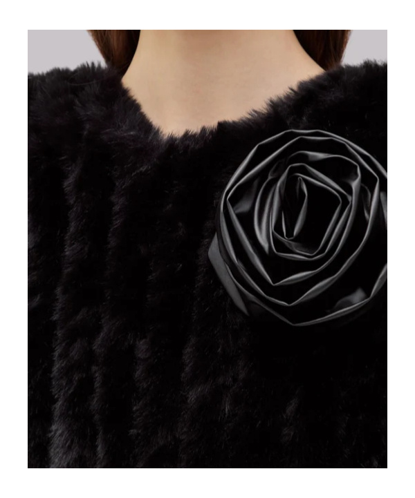 Blugirl Artificial Fur Patch Cape In Blue