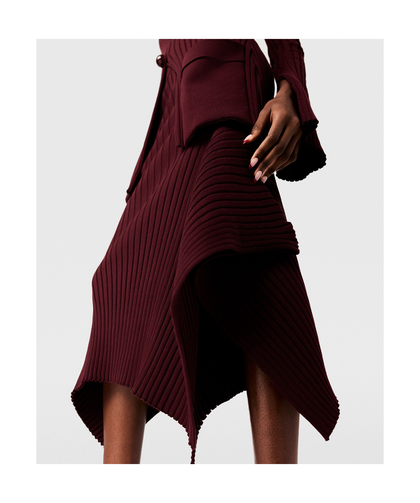 Shop Stella Mccartney Knit Kick-flare Midi Skirt