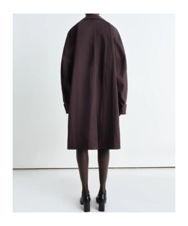 Lemaire Car Coat In Dark Chocolate