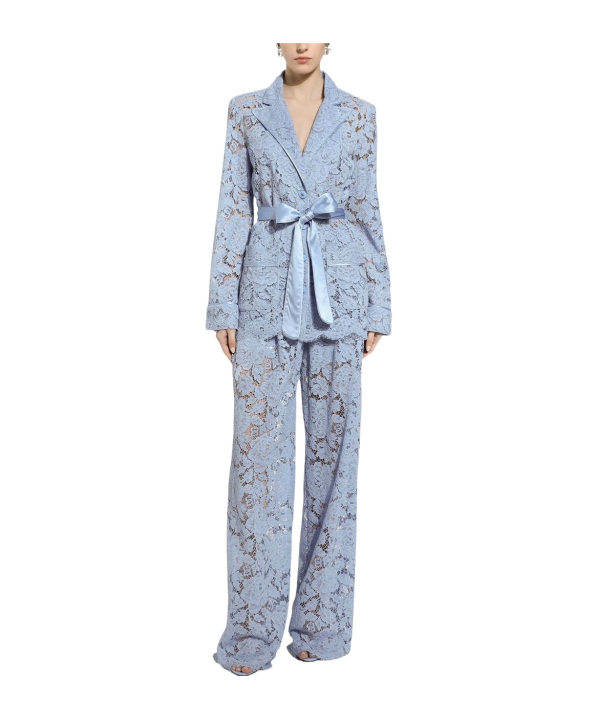 Dolce & Gabbana Women Cordonetto Lace Pijama Jacket In Blue