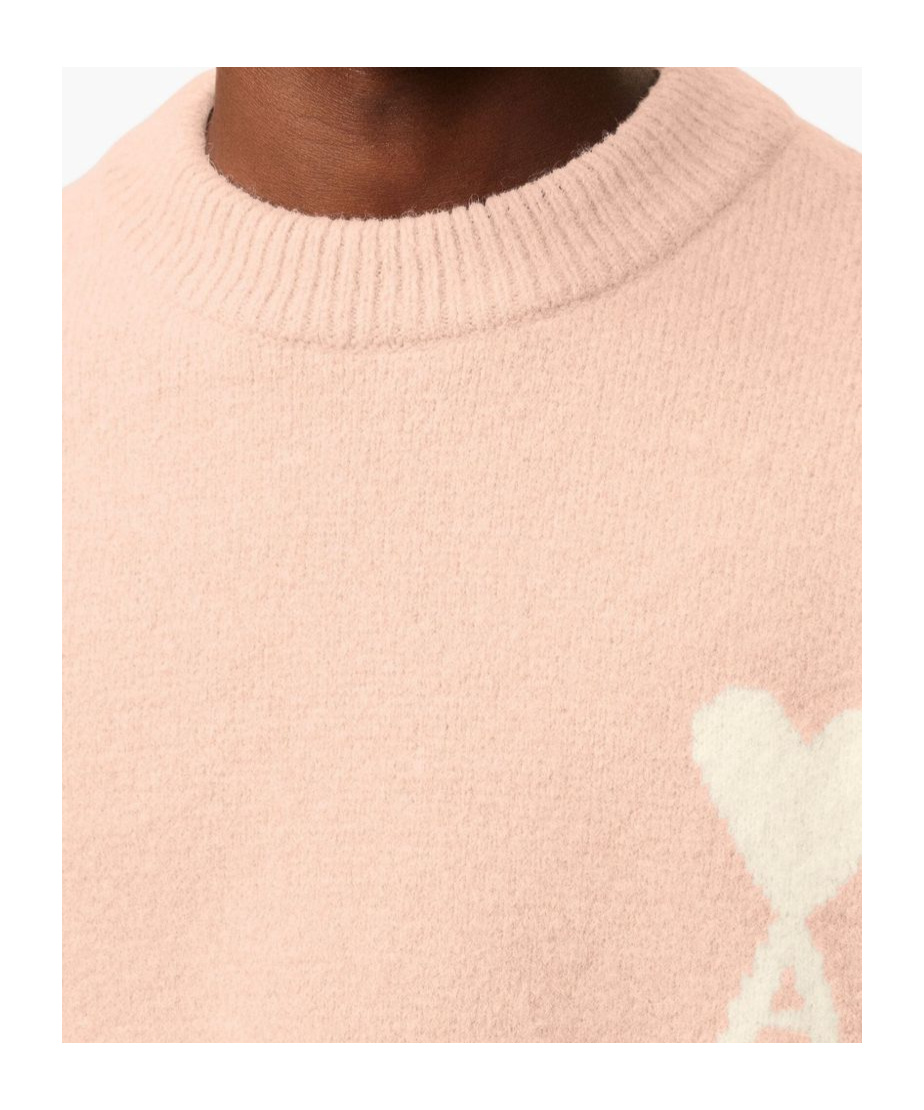 Ami Alexandre Mattiussi Ami De Caur Alpaca And Wool-blend Sweater In Pink