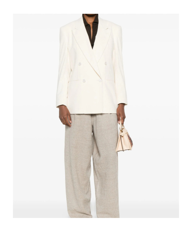 Lardini Double-breasted Corduroy Blazer In White