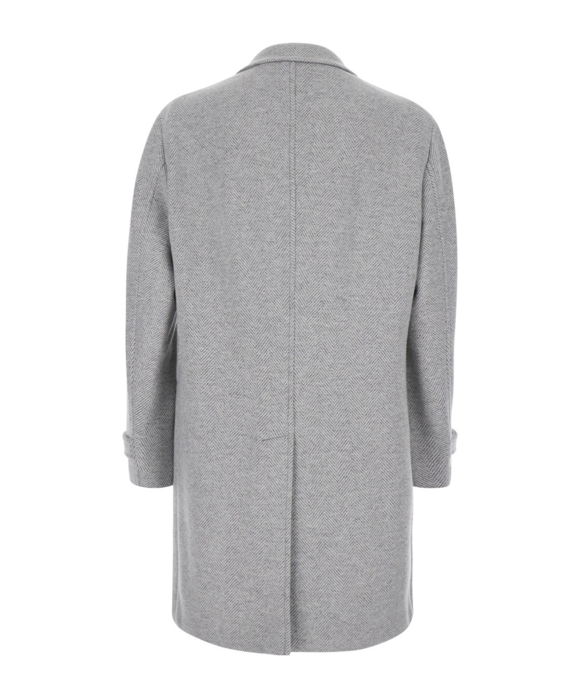 Eleventy Grey Coat With Notched Revers And Herringbone Motif In Wool Blend Man In Gray