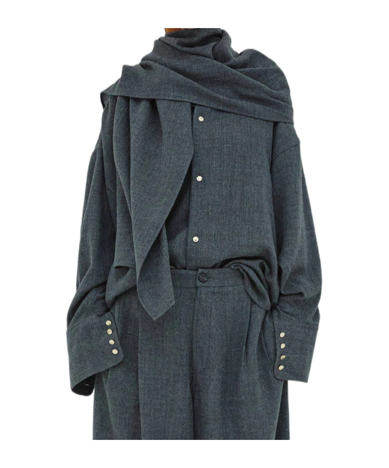 Darkpark Button-down Long-sleeved Shirt In Black
