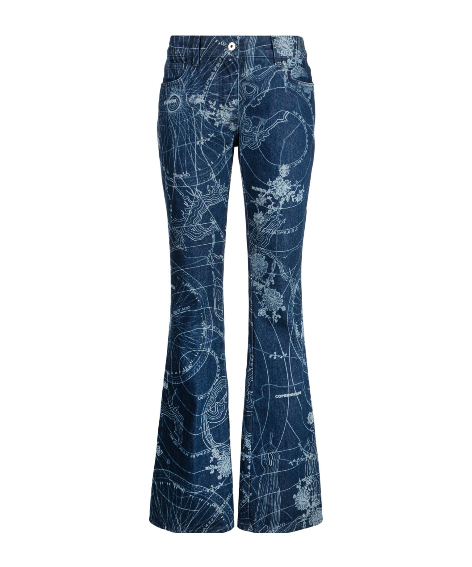 Off-white Graphic-print Flared Jeans