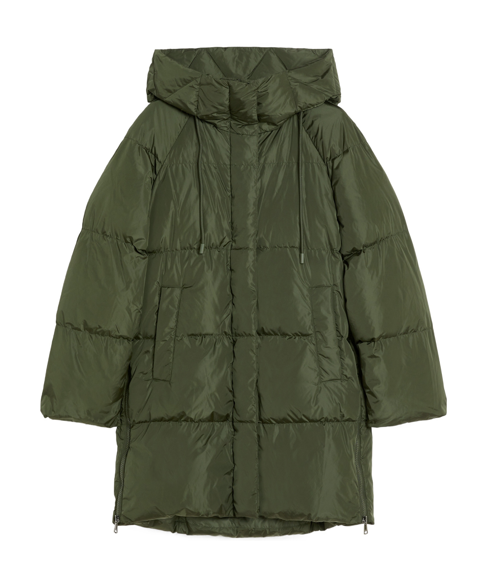 Weekend Max Mara Hooded Down Jacket In Green