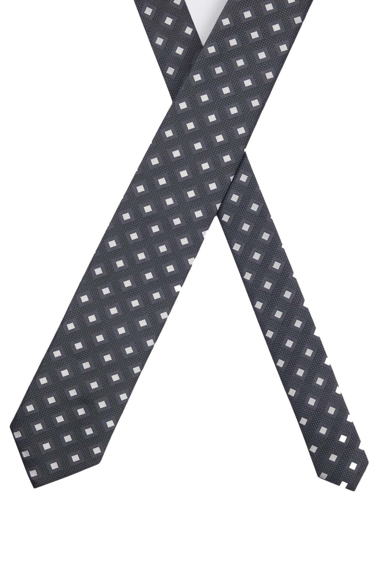Hugo Boss Jacquard Pattern Tie In Black