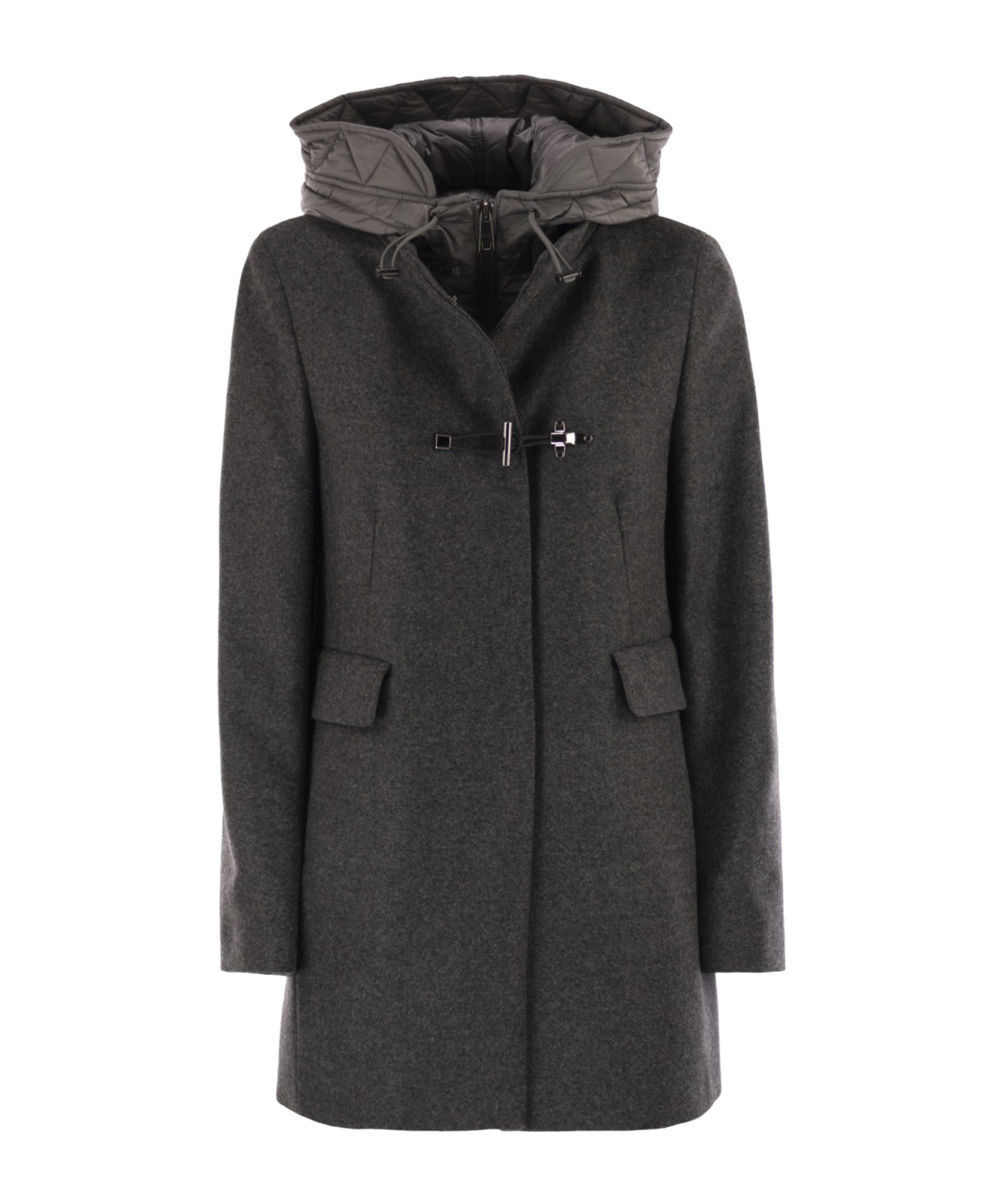 Fay Toggle Wool-blend Coat In Black