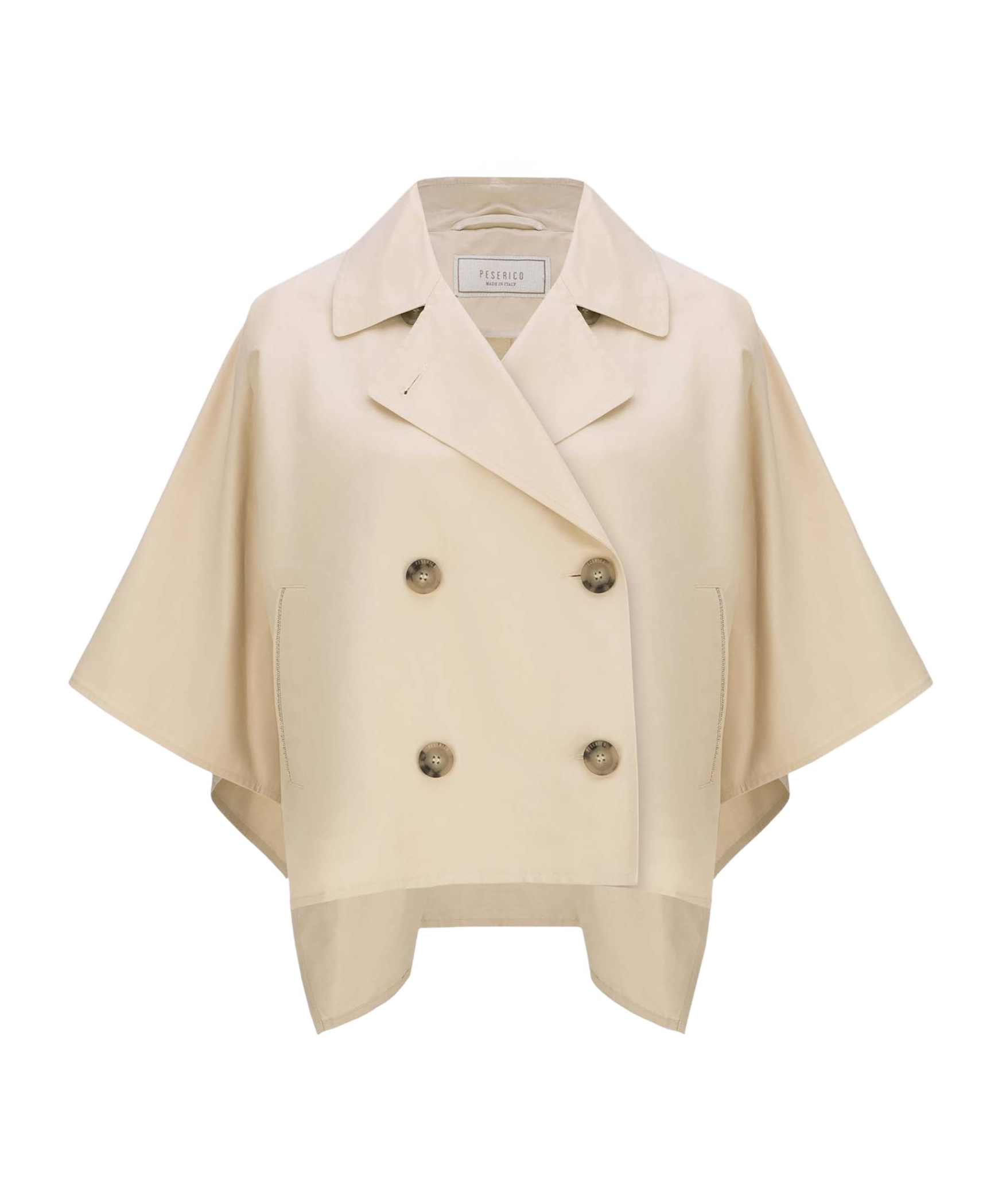 Shop Peserico Double-breasted Cape In Nude