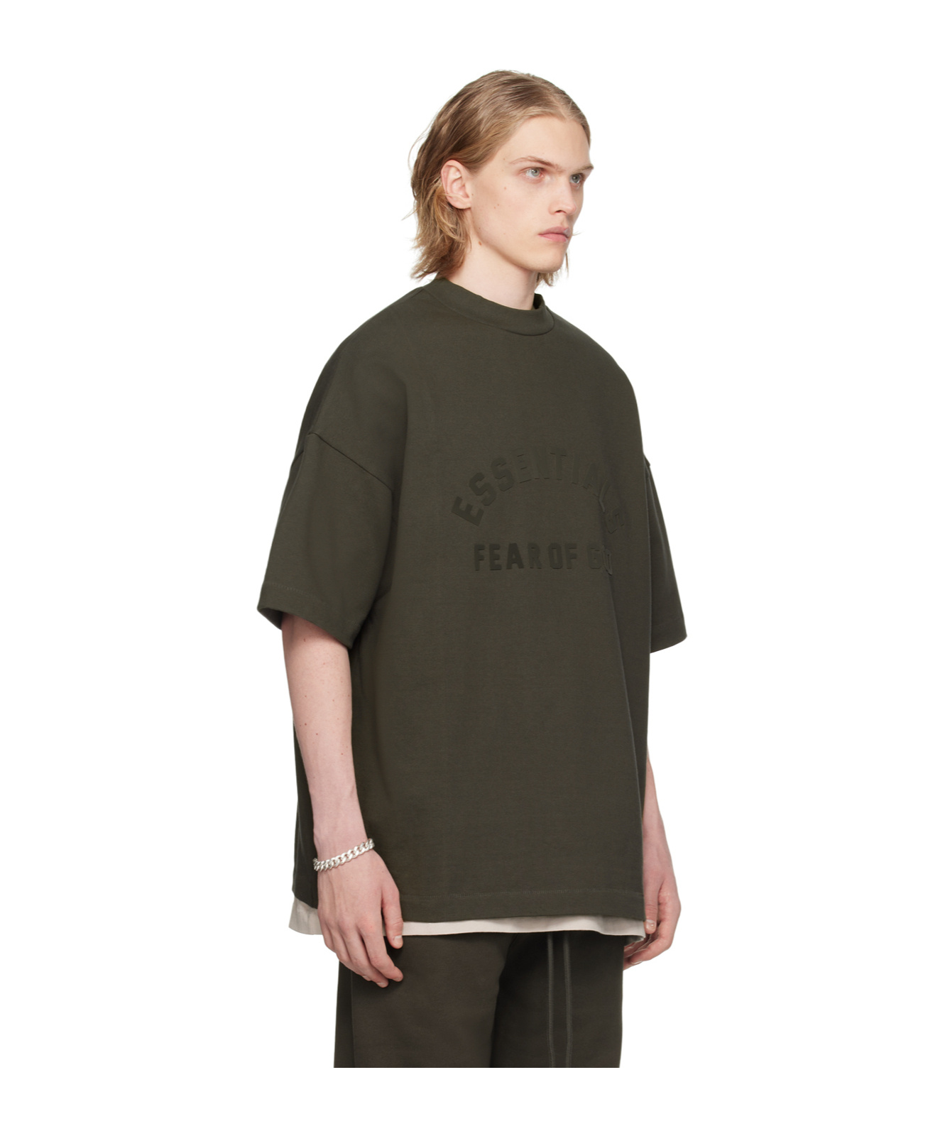 Essentials Logo-flocked Cotton T-shirt In Black