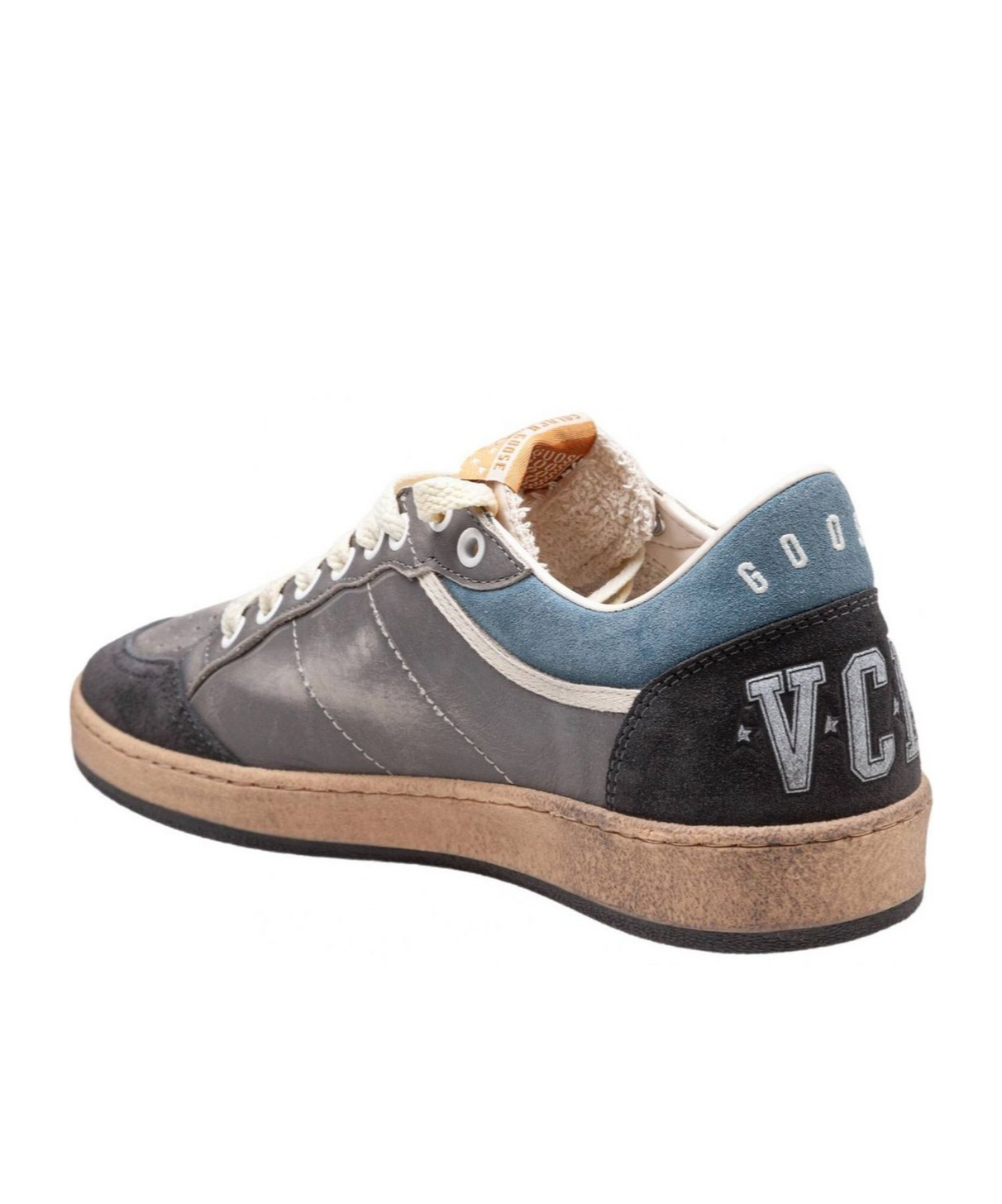 Golden Goose Ballstar Double Upper Without Heel Leather And Suede Upper Suede Toe And Spur Laminated In Multicolor