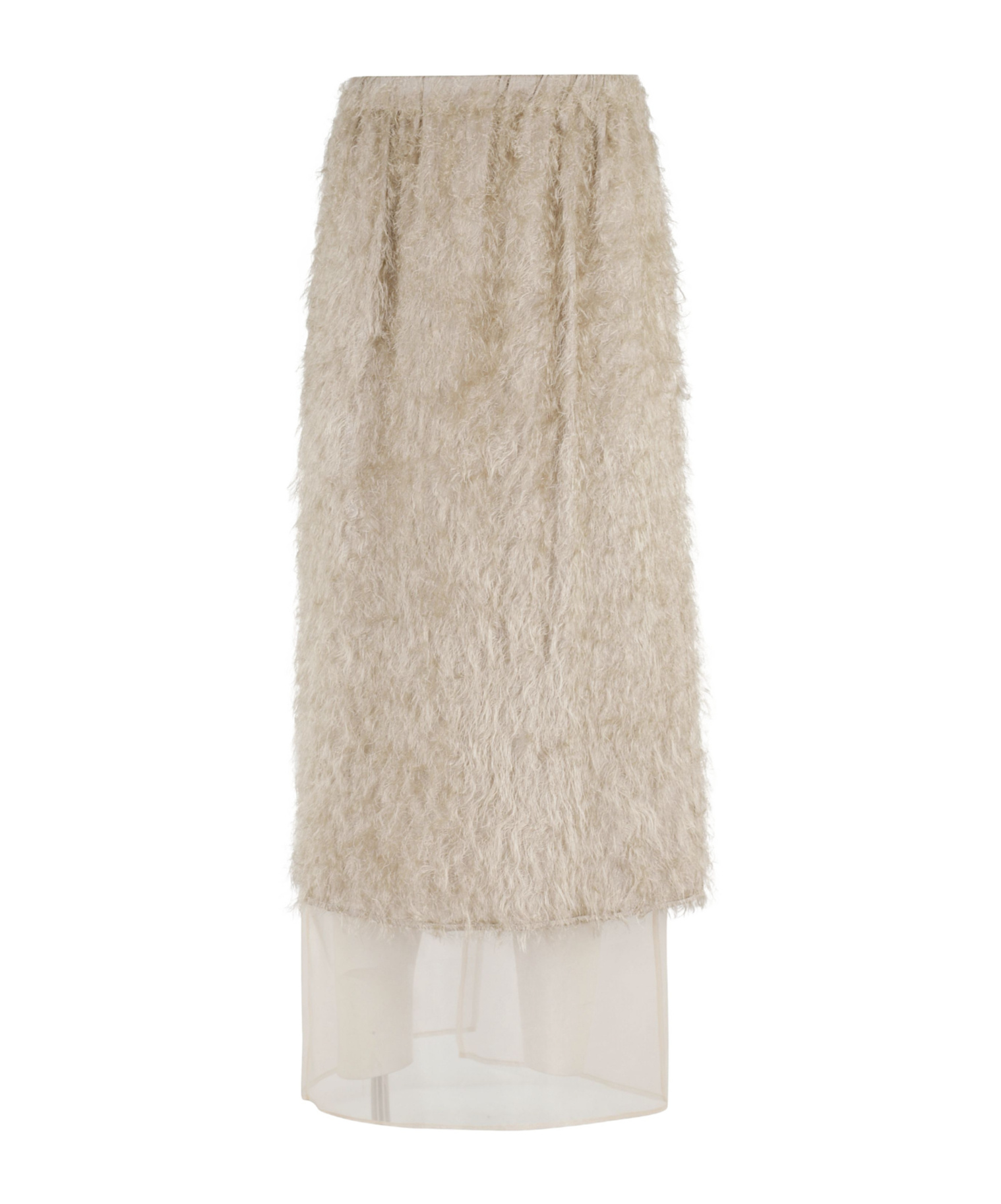 Alysi Fringed Maxi Skirt In Neutral