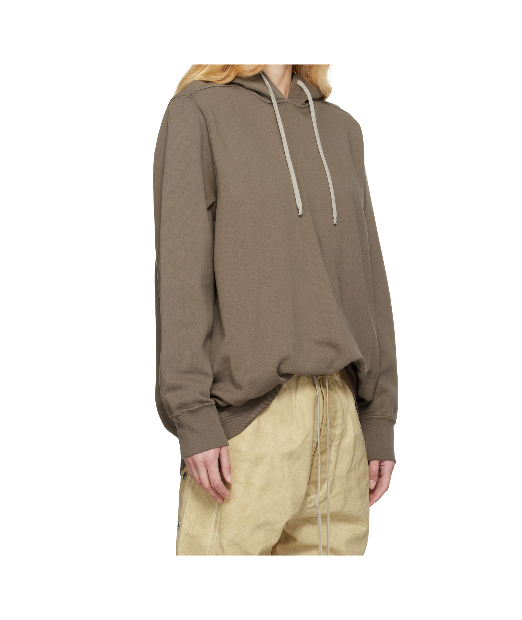 Rick Owens Drkshdw Gray Hollywood Oversized Hoodie In Gray