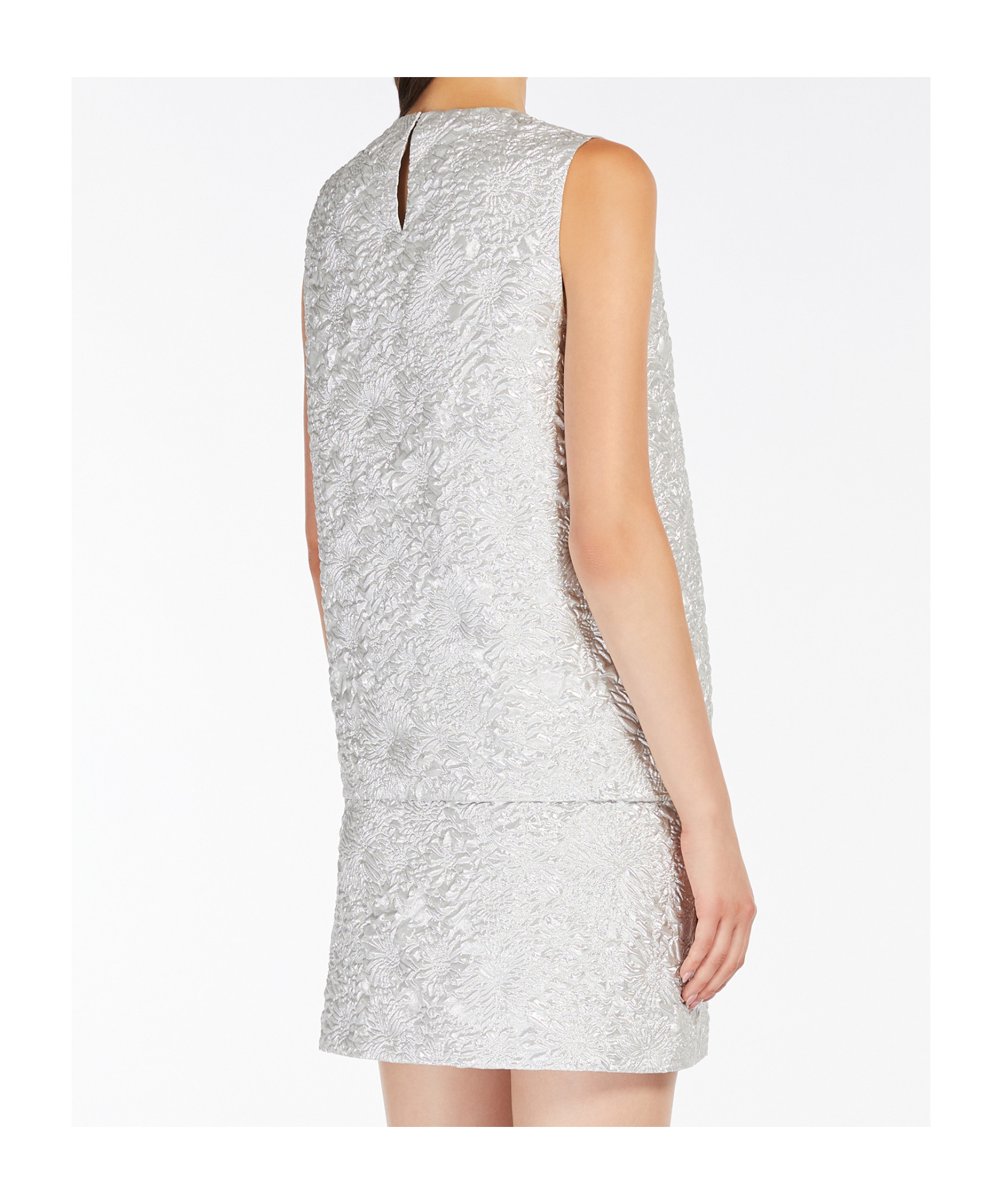 Max Mara Jacquard Crew-neck Top In White