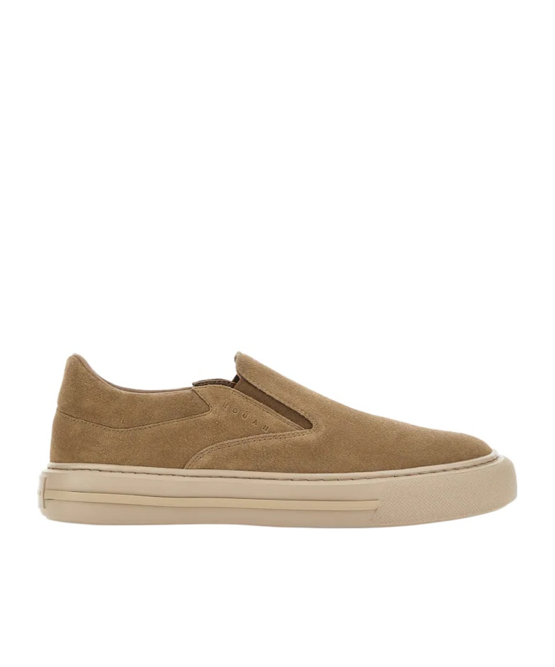 Hogan Slip-on Sneakers In Warm Beige Suede In Multi