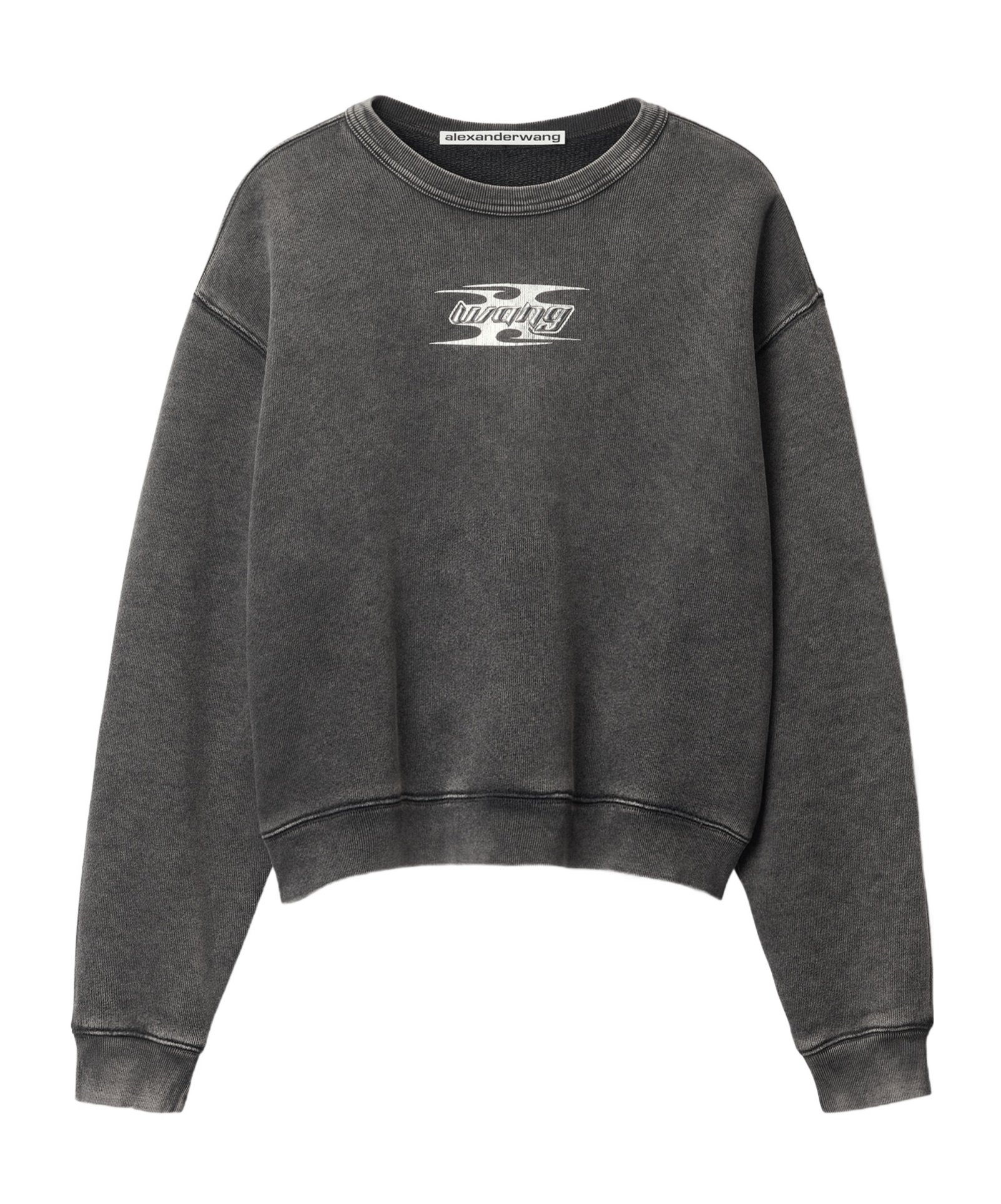 Alexander Wang Blade Logo-embossed Sweatshirt In Cotton Terry In Black