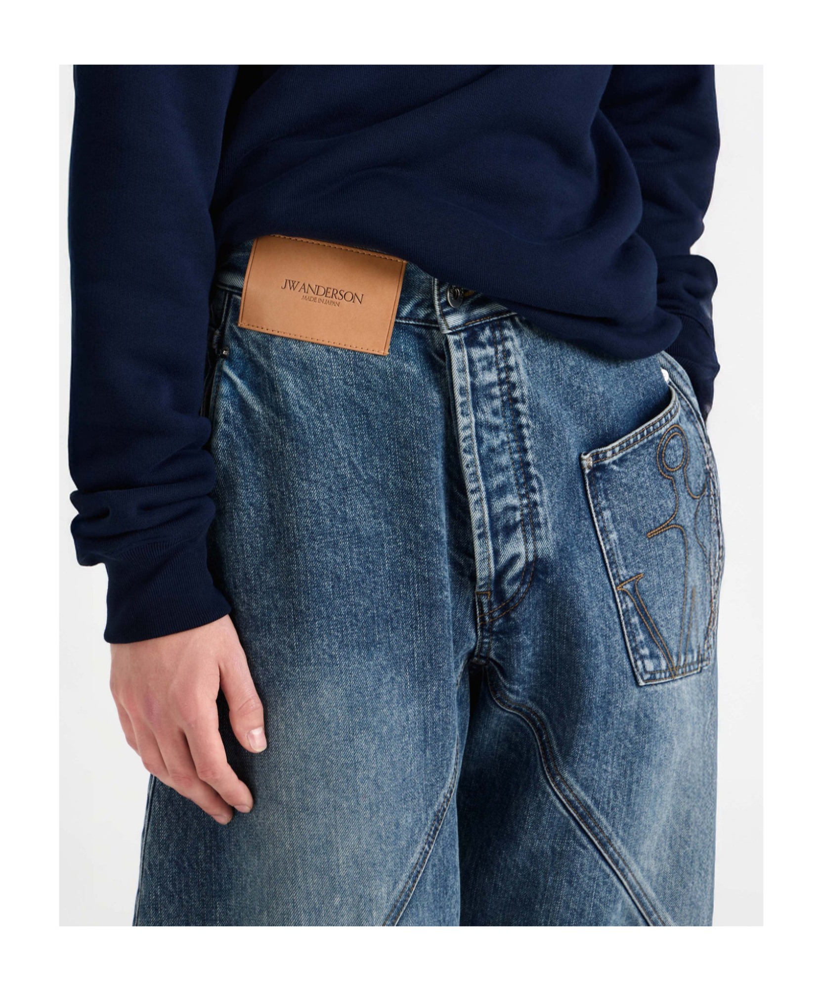 Jw Anderson Twisted Workwear Jeans In Blue