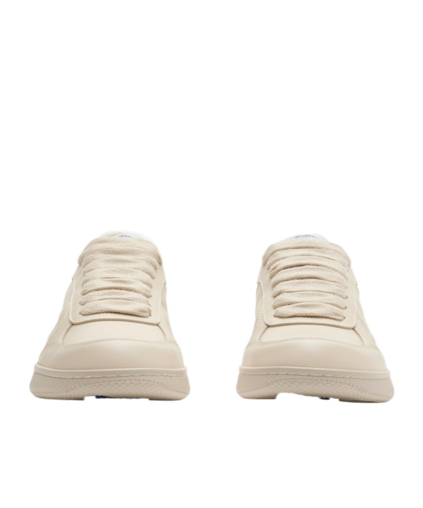 Burberry Leather And Check Terrace Sneakers In Multi