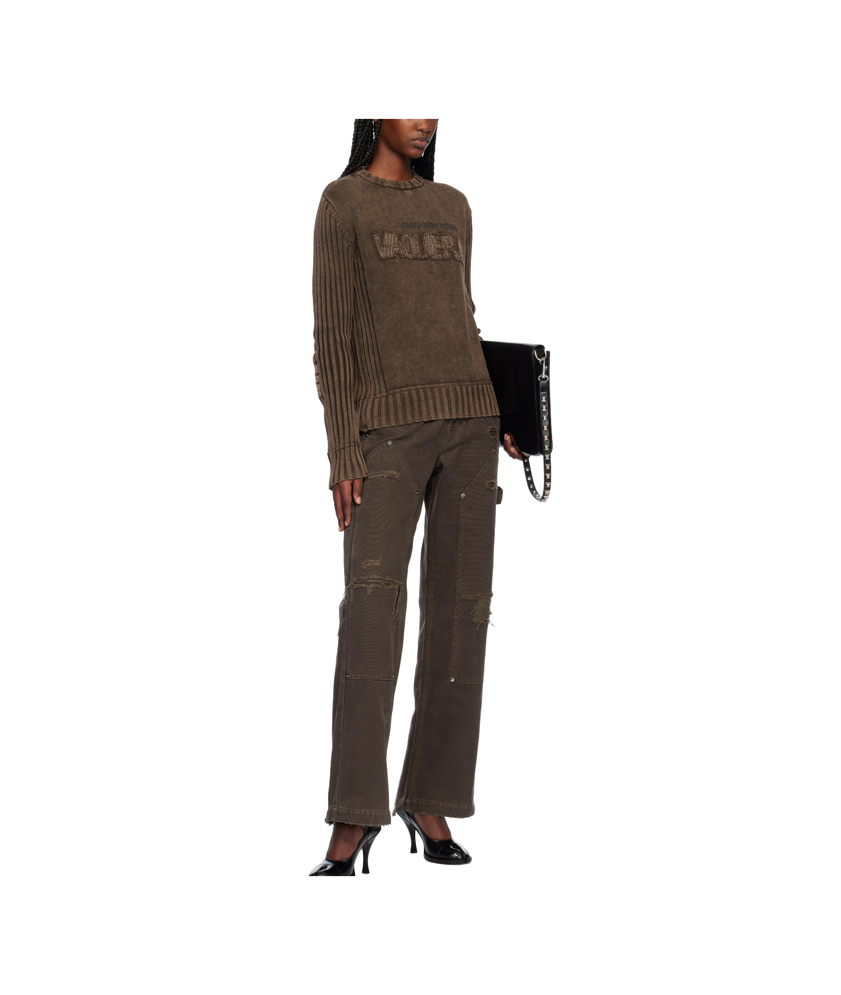 Vaquera Rib Knit Sweater In Green