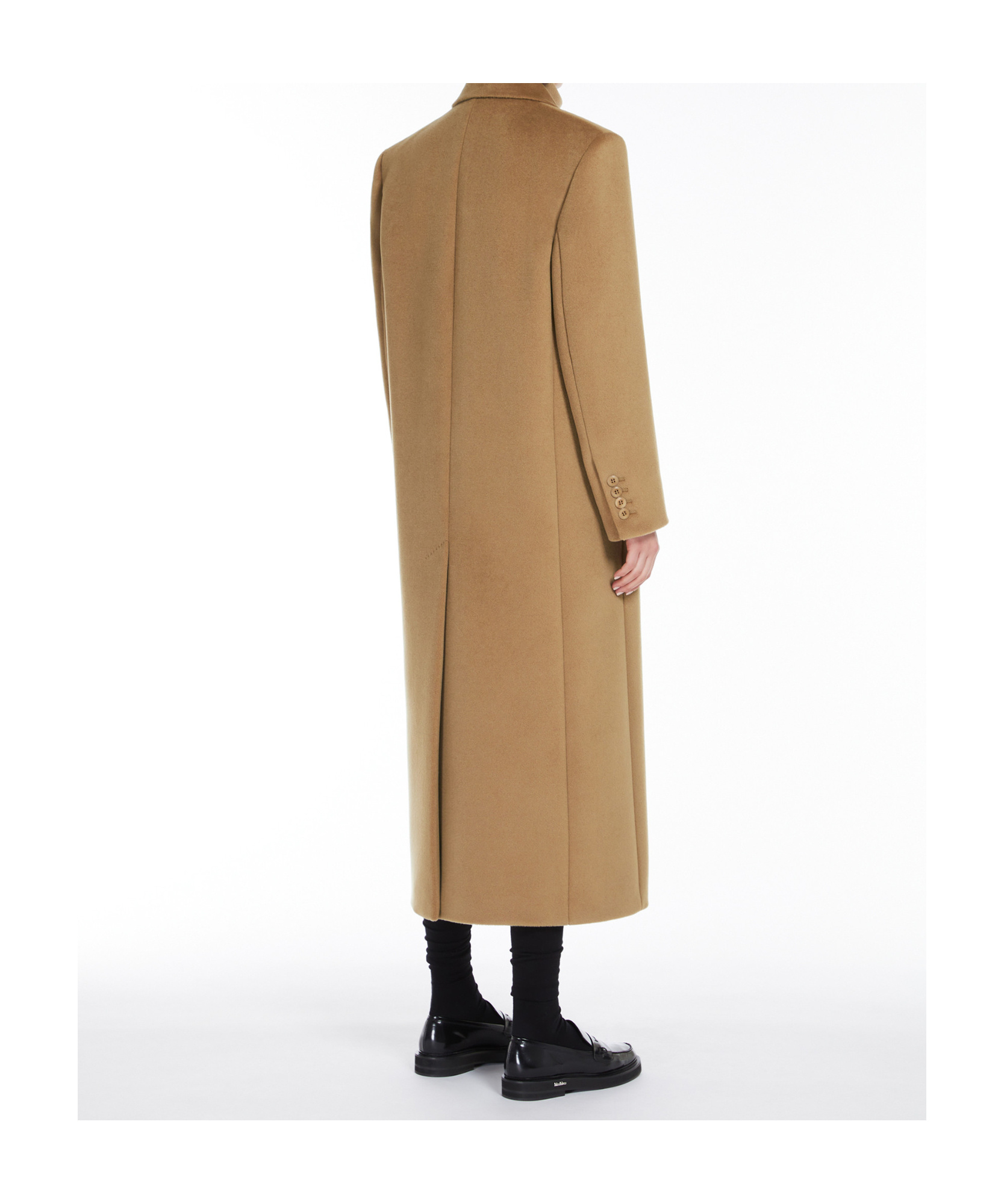 Max Mara Long-sleeved Wool Coat In Brown