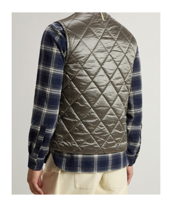 Woolrich Diamond-quilting Vest In Brown