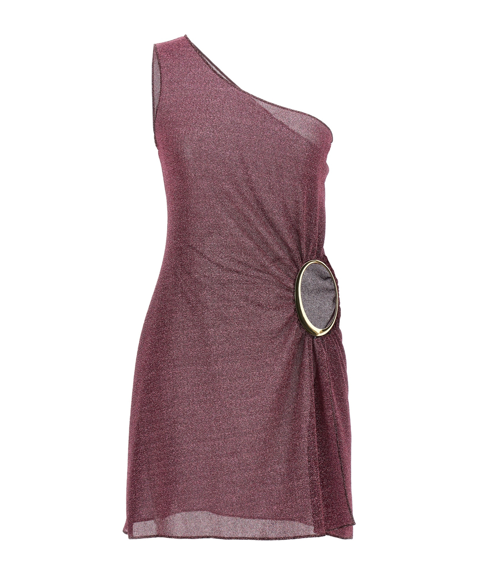 OSEREE ONE-SHOULDER LUREX MINIDRESS