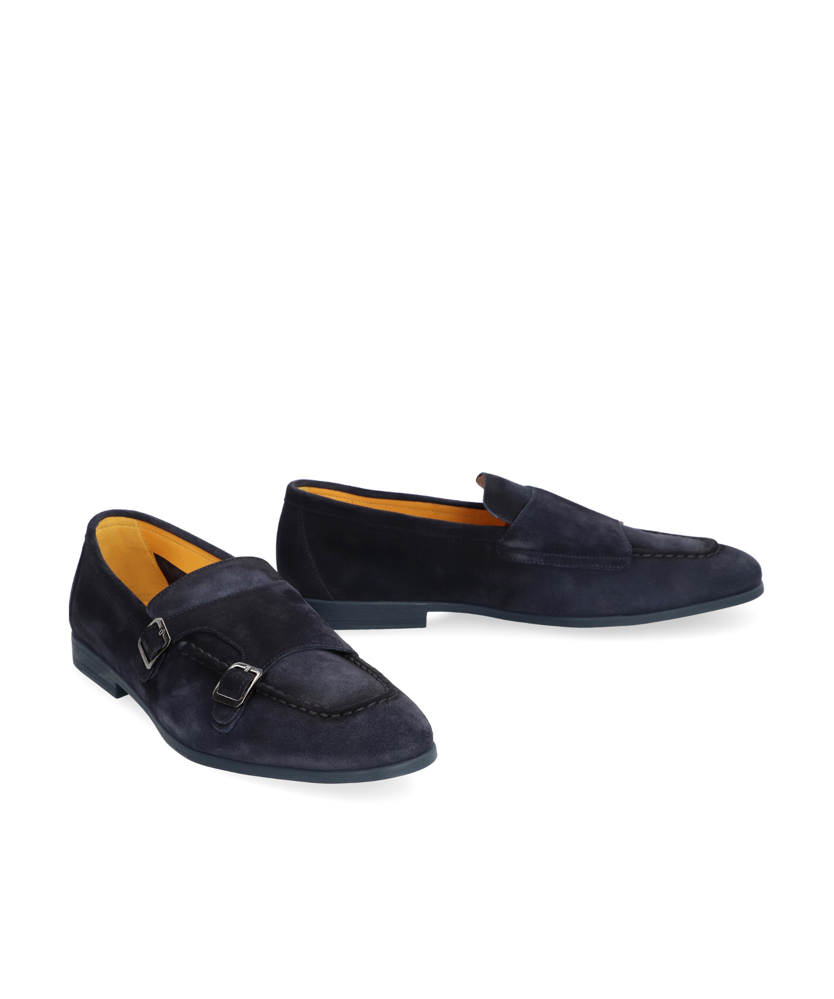 Doucal's Duke Suede Monk-strap Loafers In Black