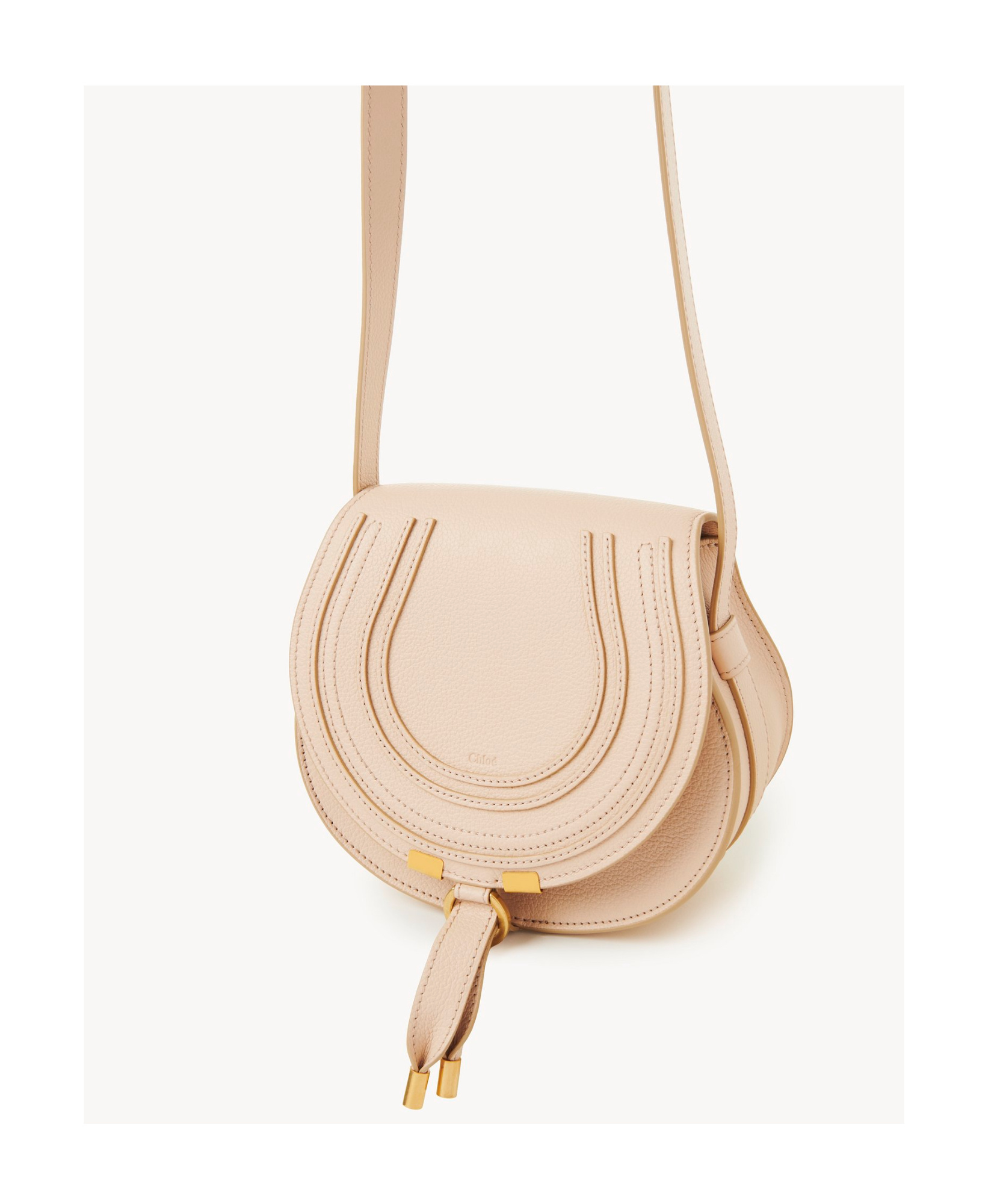 Chloé Marcie Leather Crossbody Bag In Nude