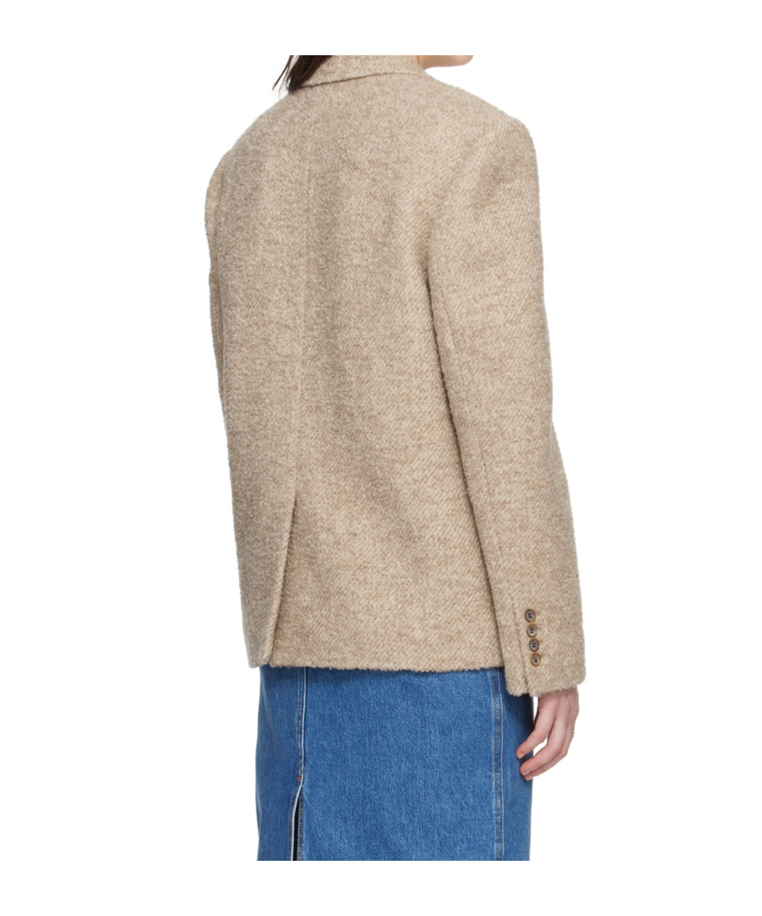 Magda Butrym Long-sleeved Coat In Nude